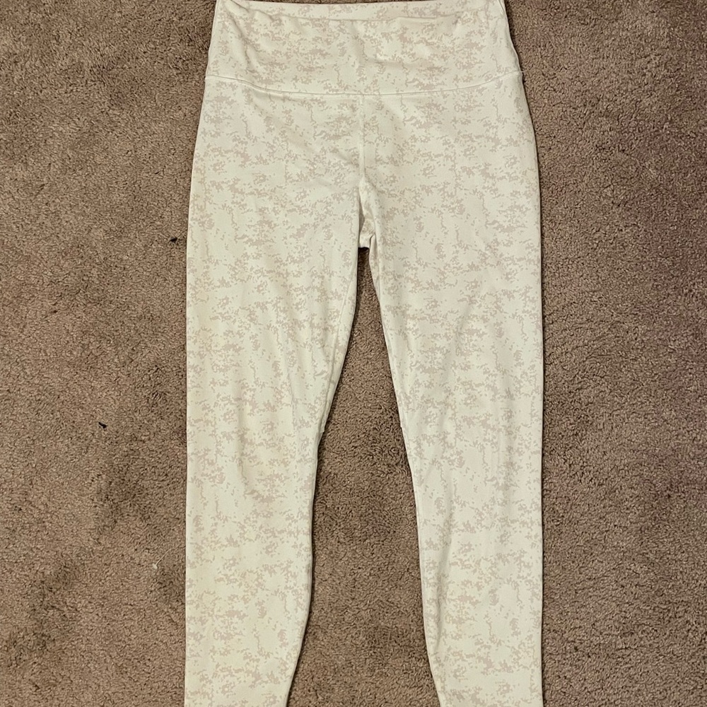 Fabletics Cream Textured Leggings